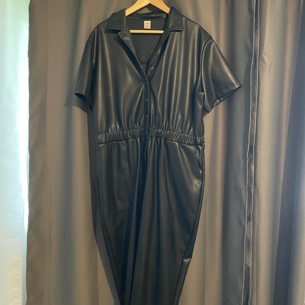 Smash and tess snap button leather romper